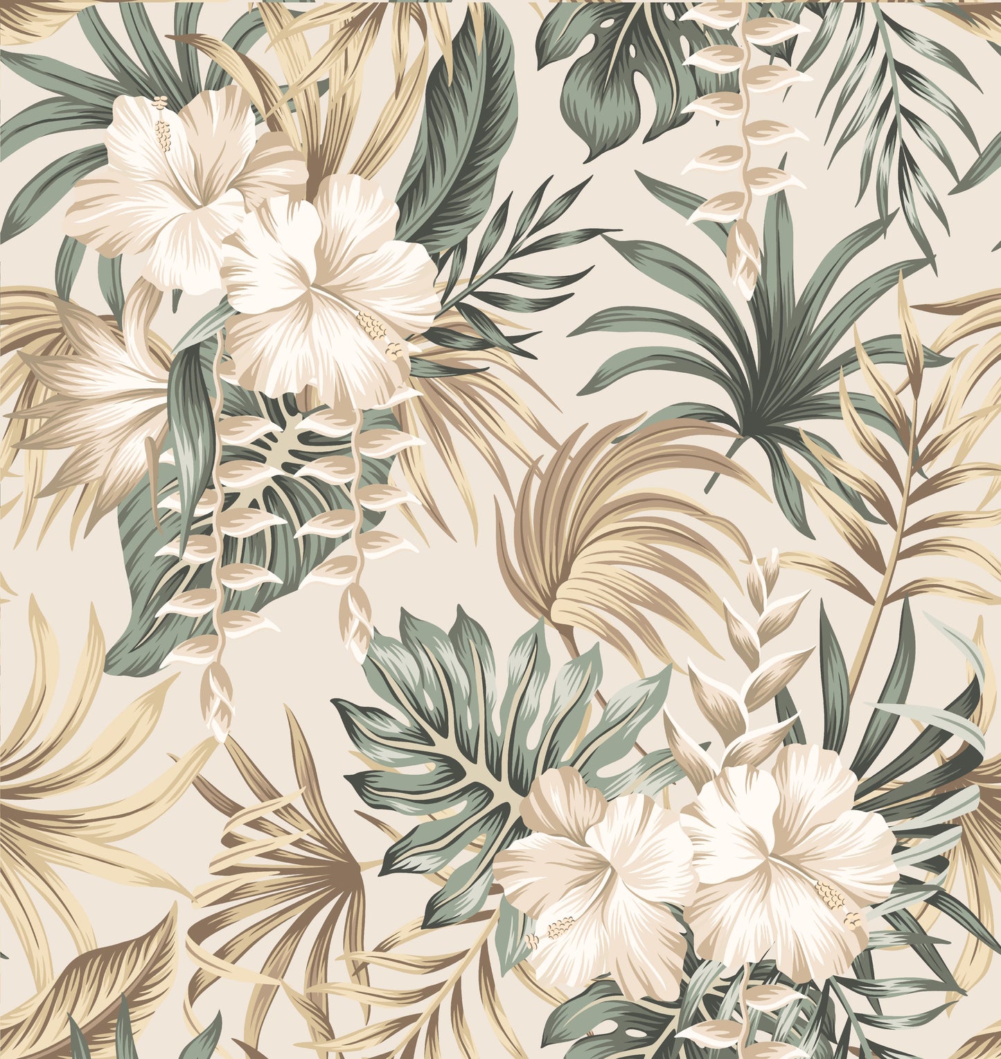 Beige Floral - High Quality Vector Print