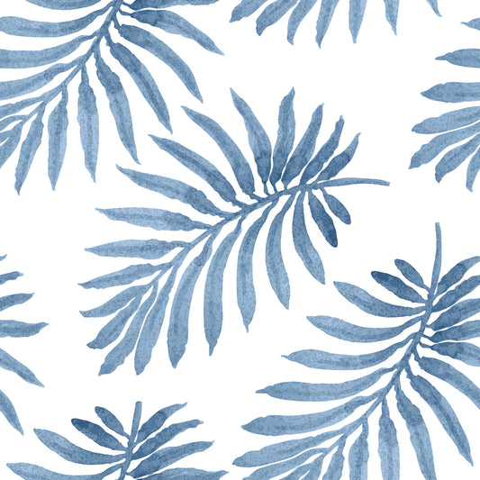 Muted Blue Leaf - High Quality Vector Print